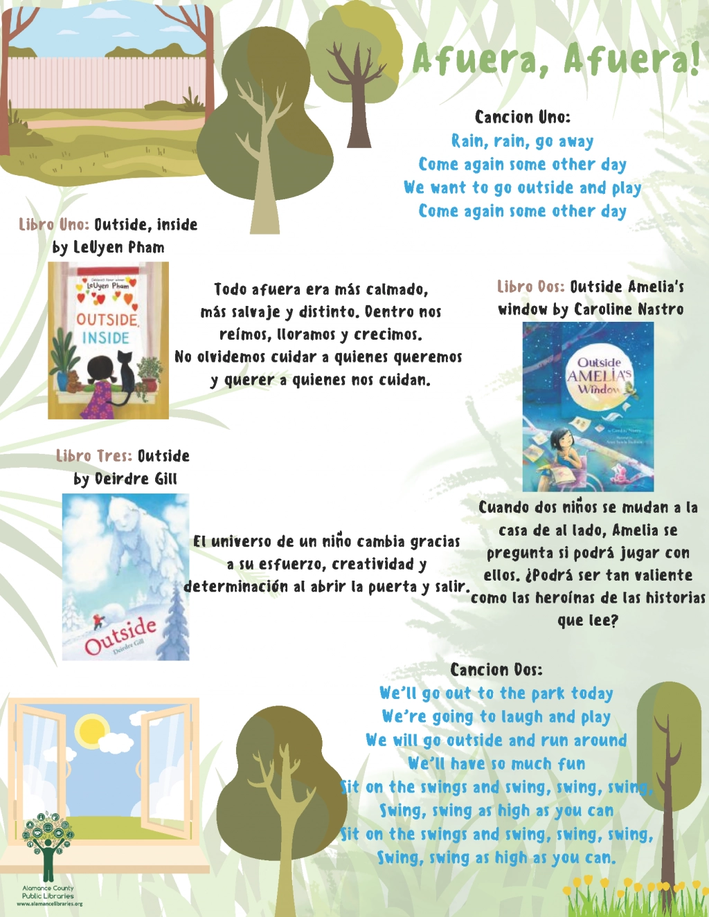 Outside, Outside! Storytime Handout